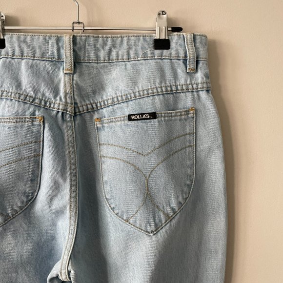 Rolla's Original High Rise Medium Wash Casual Straight Leg Denim Jeans Blue 30 - Picture 5 of 8